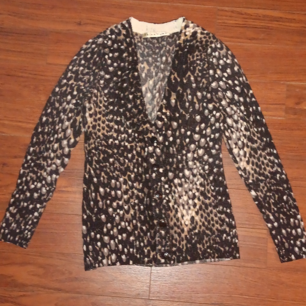 TRINA TURK CHEETAH PRINT CARDIGAN